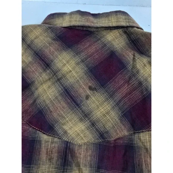 Roper Mens XXL Plaid Western Shirt Long‎ Sleeve Pearl Snap Front Cowboy Casual - Picture 12 of 13